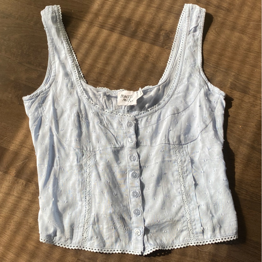 Princess Polly Cheyla Coquette button up lace Top